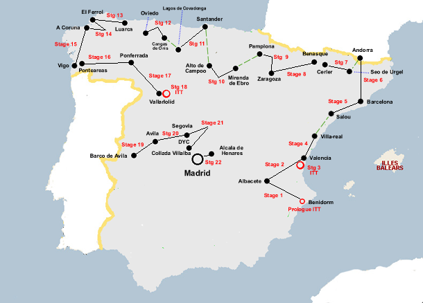 Vuelta a Espana 1987 Map